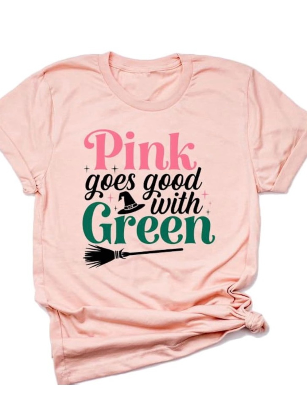 Wicked themed Pink & Green Graphic Tee size Medium